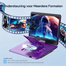 Draagbarer Dvd Speler - Draaibaar Scherm - Draagbare Dvd Speler met Scherm - Sering - 42cm x 30cm 12cm — thumbnail 4