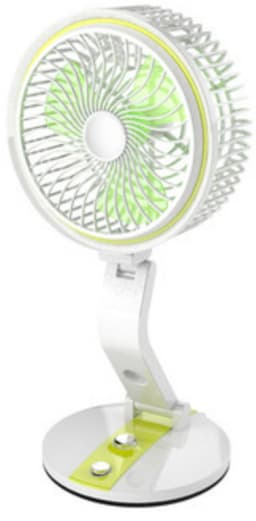 Kleine ventilator met verlichting – Opvouwbare ventilator (met ingebouwd licht) – 1600 mAh – 2-in-1 mini-bureauventilator en ledlamp met USB-poort; geschikt voor slaapkamers, kantoren, werkkamers en picknicks in de buitenlucht — thumbnail 1