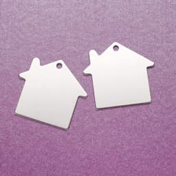 Set van 10 aluminium blanco stempel tags hangers van 35x38,5x1 mm, ideaal voor het maken van DIY sieraden met een lichte en duurzame afwerking — thumbnail 4