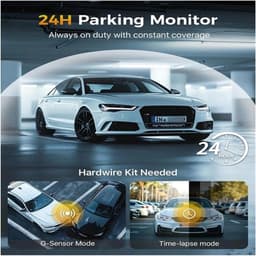Dubbele dashcam voor in de auto, voor- en binnenkant, autobeveiligingsvideorecorder met audio, 1080P, voertuigcamera, plug-and-play, WDR, nachtzicht, automatische vergrendeling met G-sensor, 2 inch scherm（Met 16G geheugenkaart） — thumbnail 5