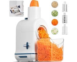 Elektrische Groentesnijder - Keukenmachine Hakker - Snel Ingrediënten Snijden - Stille Motor Upgrade - 800ml Opbergdoos - Wit