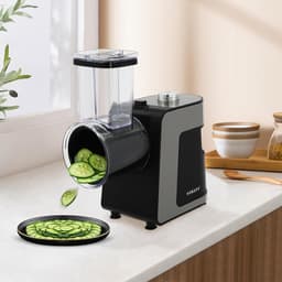 Elektrische Groentesnijder - Automatische Keukenmachine - Snel Groenten Snijden - 10 Verschillende Messen - 1000 Watt Motor - Zwart — thumbnail 2