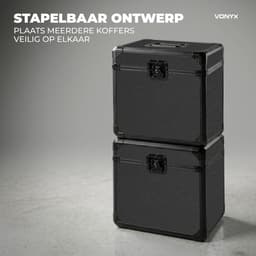 Platenkoffer - Vonyx RC82 - LP opbergsysteem voor 12 inch vinyl - LP koffer voor dagelijks gebruik en DJ’s - Zwart — thumbnail 4