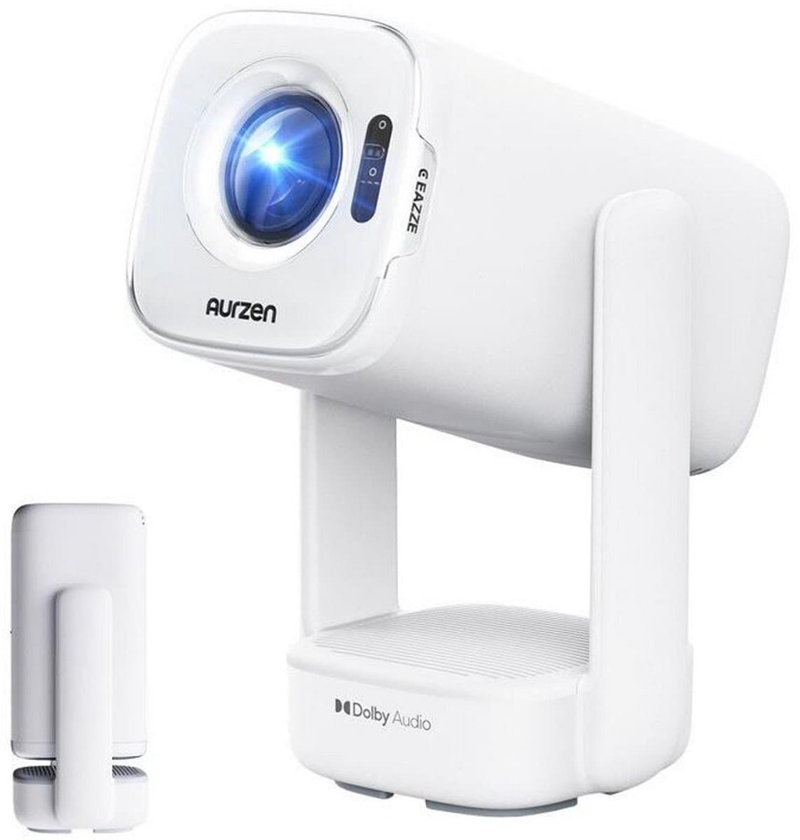 Aurzen EAZZE D1 Air Smart Beamer – Full HD 1080P – 300 ANSI – Netflix – Prime Video – YouTube – Dual-Band WiFi (2.4/5GHz) - Bluetooth 5.2 – HDR10 – Dolby Audio - Cloud White — afbeelding 1