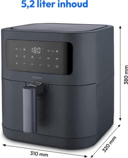 Airfryer 5,2 Liter – Heteluchtfriteuse – 9 Automatische Programma's – Digitaal Touchscreen – 2150W Matgrijs — thumbnail 1