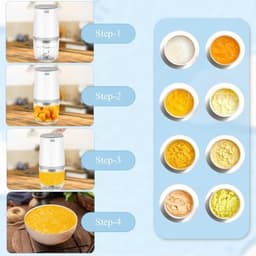 Mini babyblender, mini keukenmachine, 300 ml babyblender, mini elektrische hakmolen, mini keukenmachine met USB-oplaadfunctie, blender — thumbnail 2