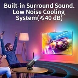 Mini-projector met WiFi en Bluetooth, 1080p Full HD draagbare projector, 270° verstelbaar, video filmprojector voor Android laptop PC smartphone — thumbnail 3