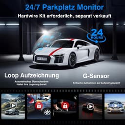 SnelShoppen - 360° 4-kanaals spiegel dashcam met losse camera's voor auto, 12 inch touchscreen, 4×FHD 1080P, nachtzicht, GPS, parkeerbewaking, 128GB g — thumbnail 4
