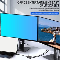 USB naar HD adapter - Displaykabel converter - Scherm uitbreiden - Plug en Play - 1080p resolutie - Zwart — thumbnail 5