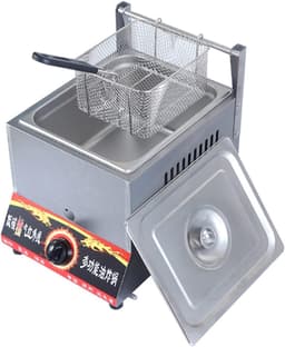 Gasfriteuse RVS - Friteuse met mand - Thuis frituren - Verstelbare vuurkracht - 11L of 22L - Zilver — thumbnail 1