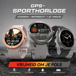 Evy24 Smartwatch EV1 GPS 42mm - GPS Smartwatch Dames & Heren - AMOLED Sporthorloge - Bluetooth Bellen - 5ATM Waterdicht - GPS Horloge - Hartslagmeter - 170+ Sportmodi - iPhone & Android - Goldmetal — thumbnail 5