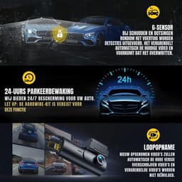 QORA® Dashcam voor Auto Voor en Achter - Dashcam - Zwart - 5cm x 10cm x 4cm — thumbnail 3