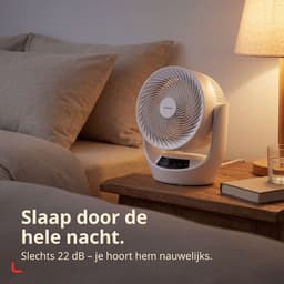 SwitchBot 22dB Draadloze Tafelventilator - Fluisterstille Oplaadbare USB Ventilator met App en Afstandsbediening - Stille Bureau Luchtcirculatie - 4 Standen & Timer - Wit — thumbnail 2