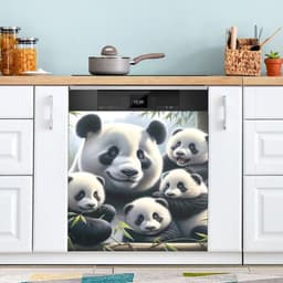 Magneet Vaatwasserhoes - Keuken Decor - Keuken Opfrissen - Universele Compatibiliteit - 53 x 66 Inch - Chinese Panda — thumbnail 3