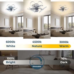 Wentinkmo Led-plafondlamp - afstandsbediening voor plafondventilator - Moderne ventilator — thumbnail 4