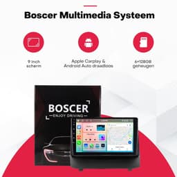 Boscer 2 Din Autoradio - Geschikt voor Ford Fiesta (2009-2014) - Draadloos Apple CarPlay & Android Auto - 9 Inch HD Touchscreen - Android 15 - 6+128GB - GPS Navigatie - WiFi, Bluetooth & USB - Achteruitrijcamera & Microfoon — thumbnail 3