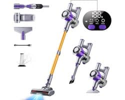Accustofzuiger 40000 Pa – Draadloze Stofzuiger 450W met Smart Display – Tot 50 Min Looptijd – Automatische Modus & Anti-Klitborstel – Voor Tapijt en Harde Vloeren