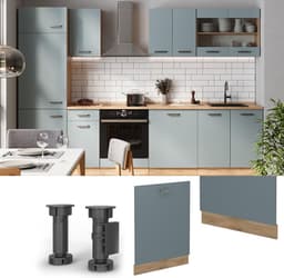 Vaatwasserpaneel - Keukenfront - Keuken Integratie - Intern Bedienpaneel - 60 cm - Blauw-grijs — thumbnail 3