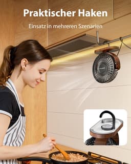Tafelventilator Stil Bureauventilator 3 Snelheden Verstelbare Kantelhoek Compact USB Aangedreven Zwart — thumbnail 3