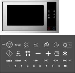 Magnetron sticker set - Symbool markering - Keuken organiseren - Verwijderbaar zonder lijmresten - Kleine symbolen - Wit met zwart — thumbnail 2