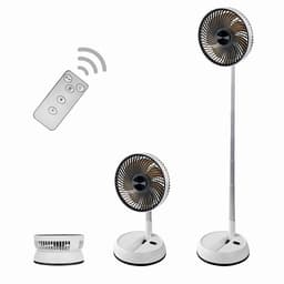 Draagbare oscillerende staande ventilator 8 inch - opvouwbaar met 7200mAh oplaadbare USB batterij, hoogteverstelbaar, 4 snelheden, stil met afstandsbediening voor thuis, kantoor, kamperen en reizenc — thumbnail 1