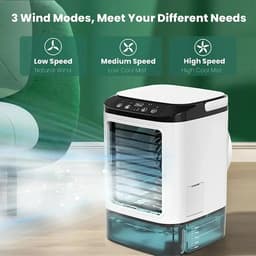 Archi Draagbare Mini Aircooler – Airco - Dubbele Verneveling – 900 ml Watertank – 3 Snelheden – USB – Stille Luchtbevochtiger — thumbnail 3