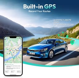 Dashcam voor auto - Zwart - G980H-set - 4K + 2K Dual Camera met GPS en Wifi - Met 24/7 Parkeerbewaking en Nachtzicht — thumbnail 5
