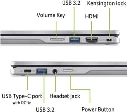 Acer Chromebook Spin 314 CP314-2HN-C1EY - 2-in-1 Convertible - 14 inch Touchscreen - 8GB - 64GB - Zilver — thumbnail 3