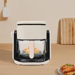 Heteluchtfriteuse - Airfryer Frituurpan - Gezond Koken - LCD Touchscreen - 45 Liter - Wit — thumbnail 3