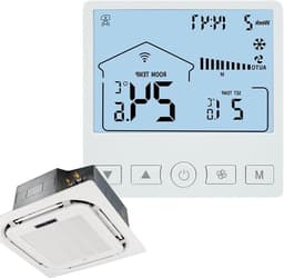Slimme Thermostaat - Energiezuinig Paneel - Comfort Verhogend - Moderne Stijl - 8.6x8.6 cm - Wit — thumbnail 1