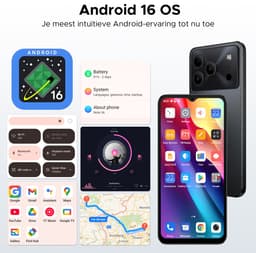 DOOGEE Note 56 Lite - Dual SIM Smartphone - Android 16 -12 GB RAM + 32 GB ROM / 2 TB TF - UNISOC SC9863A - 6150 mAh - 8,5 mm ultraslank - 6,56 inch HD+ - 8 MP + 5 MP - Face ID -Wit — thumbnail 2