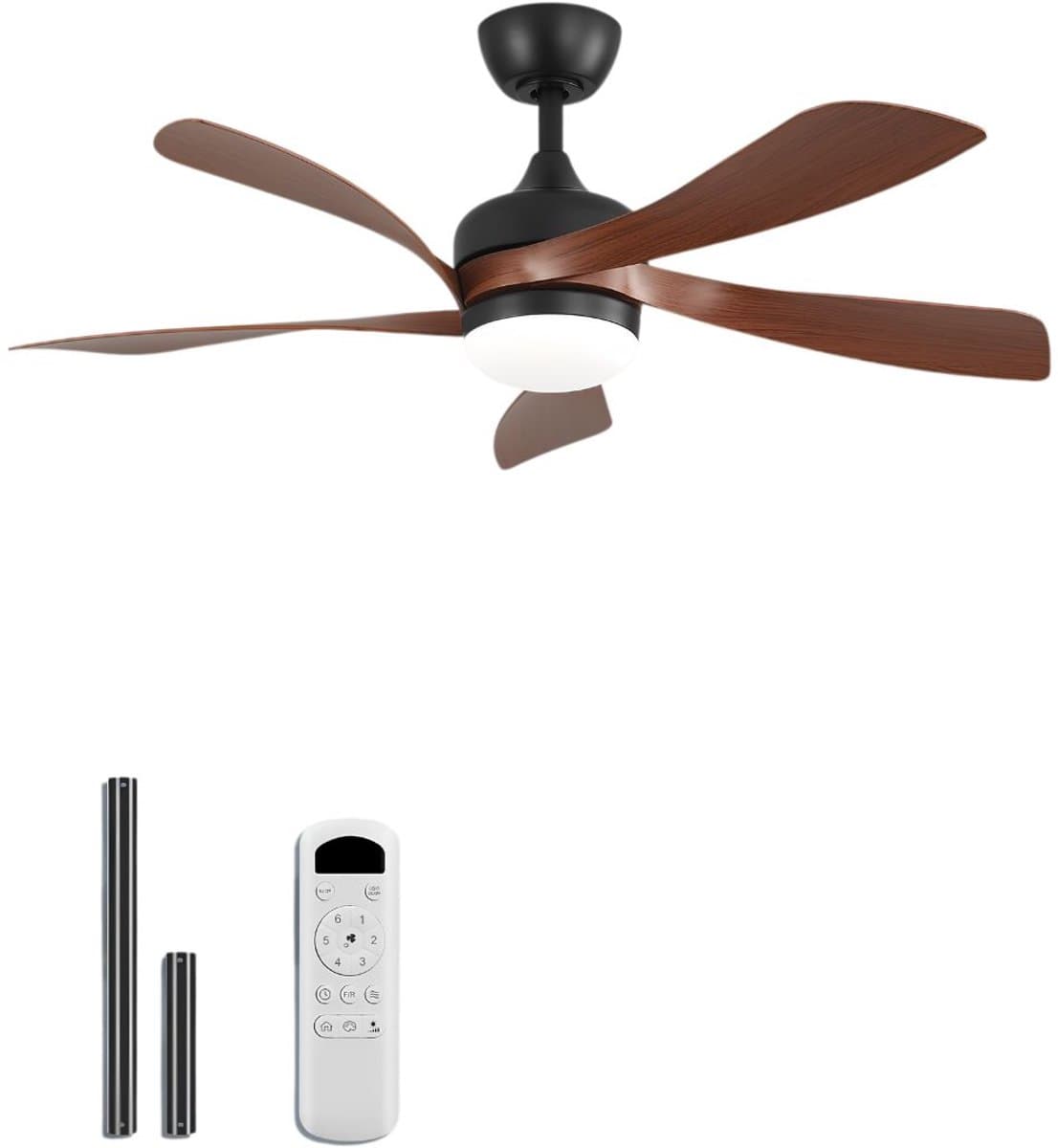 LNMsolutions® Ventilator Plafond - Ventilator - Ventilator Staand Afstandsbediening - Zwart/Bruin - 114cm x 114cm x 49cm — afbeelding 1