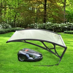 Garagedak voor robotmaaiers, onderdakafdekkingen voor grasmaaiers, anti-zonregen- Robot garageafdekking transparant carport polycarbonaat (Holle plank) — thumbnail 5