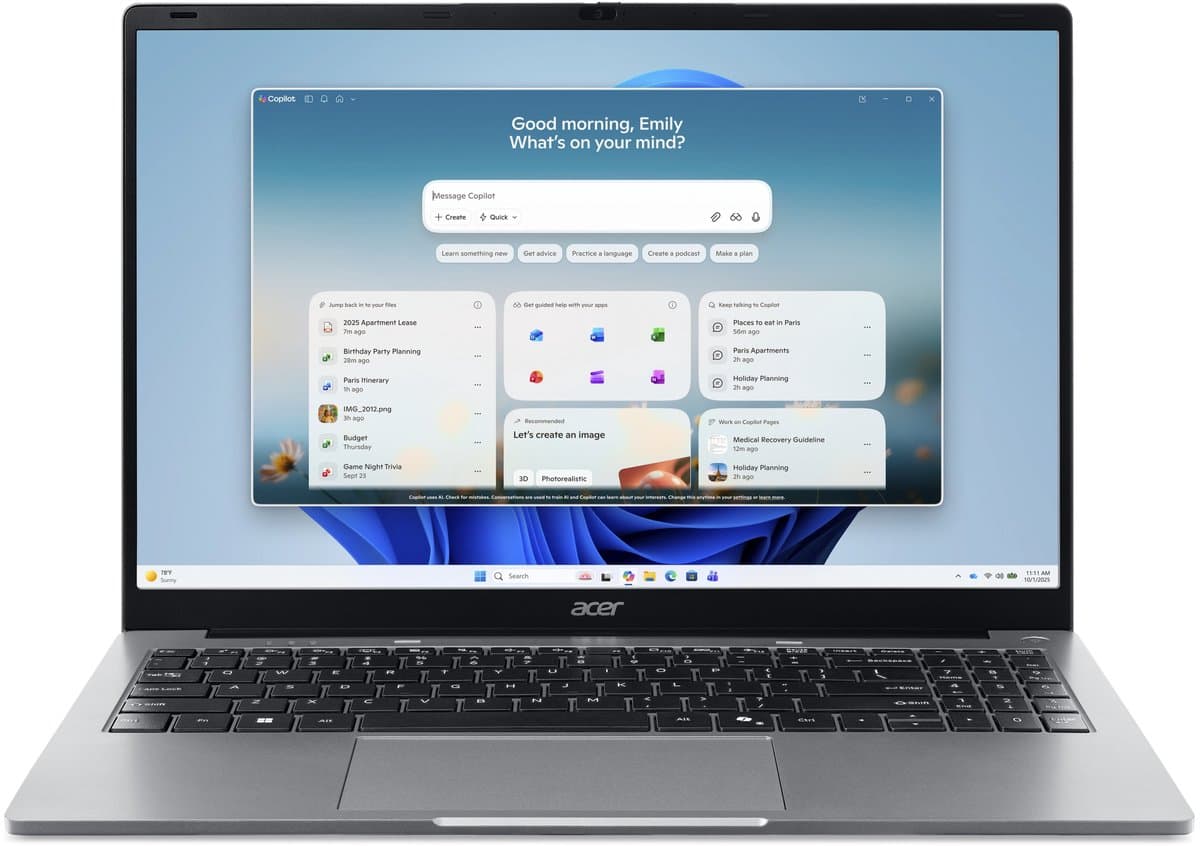 Acer Aspire AL15-47P-R9ZT - Laptop - 15 inch - AMD Ryzen 3 - 8GB - 128GB SSD - Grijs — afbeelding 1