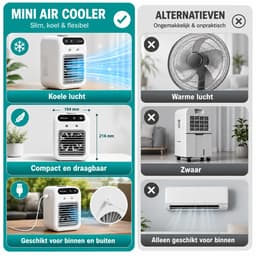 Mini airco - Persoonlijke Luchtkoeler 4-in-1 – Ultrasone Verneveling – 2 Snelheden – Oplaadbaar — thumbnail 3