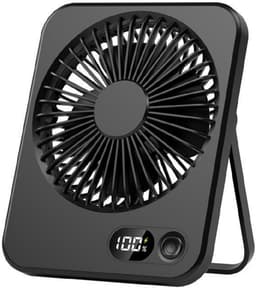 GELLDG Tafelventilator - Mini Ventilateur USB - 165x132x38mm - Licht en Compact, 180° Draaibare Stand - Geschikt voor Bureau, Thuis en Camping - Plastic - Zwart — thumbnail 1