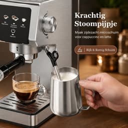 Koffiemachine - Espressomachine - Koffiezetapparaat - Koffiemachine met touchscreen - 20Bar - 1350W - 1.2L watertank - Verschillende Dranken - Zwart — thumbnail 5