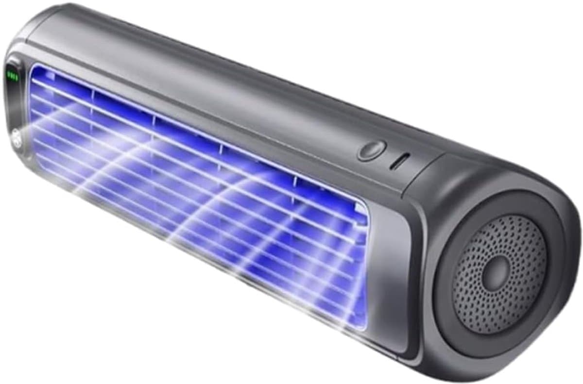 Luchtkoeler - Draagbare USB Koelventilator met Stille Werking - Geschikt voor Muur en Bureau - Perfect voor Slaapkamer Keuken Studentenkamer en Kamperen - Paarse Kleur — afbeelding 1