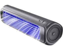 Luchtkoeler - Draagbare USB Koelventilator met Stille Werking - Geschikt voor Muur en Bureau - Perfect voor Slaapkamer Keuken Studentenkamer en Kamperen - Paarse Kleur