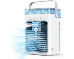 Mobiele luchtkoeler - Draagbare aircooler - Verdampingskoeling - 1L watertank - 3 snelheden - Fluisterstil ontwerp
