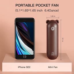 Solvix tafel ventilator geluidloos - Draagbare Ventilator - Bruin - 4800 mAh Powerbank - Maximaal 46 Uur Batterijduur - Voor Thuis en Buitengebruik — thumbnail 3