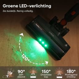 Jensaro Draadloze Steelstofzuiger 55KPa 450W - Zelfstaande Stofzuiger met LED Display en HEPA Filter - Met Kruimeldief - Vloer LED — thumbnail 3