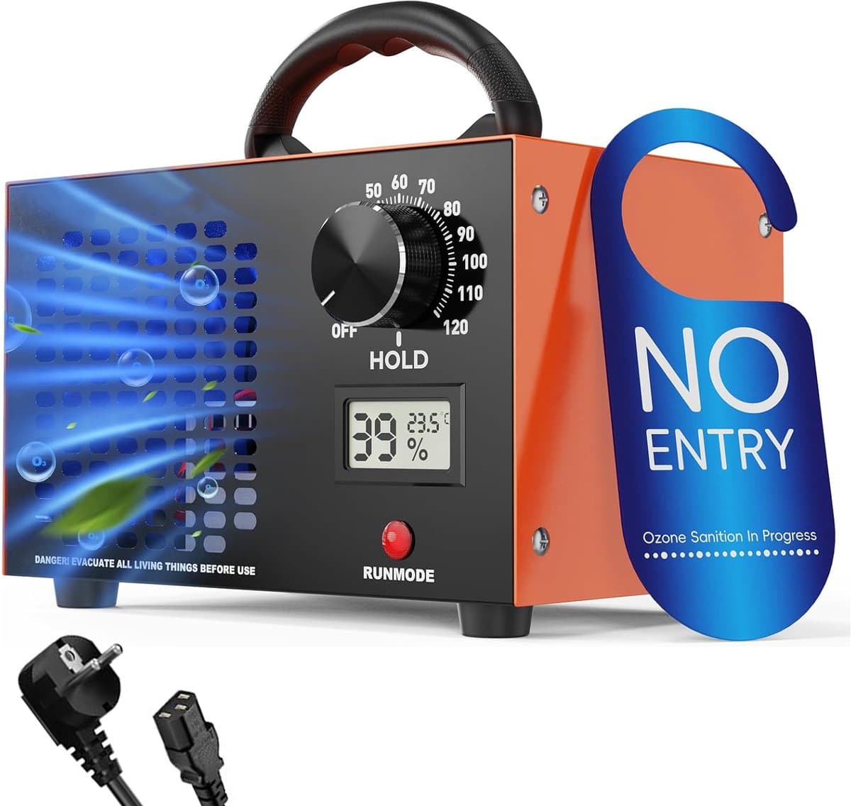 Fokelyi Ozon Generator - Ozonmachine Luchtreiniger 60.000 Mg/u - Geurverwijderaar Kantoor Voor Auto En Huis Tot 300m² - Formaldehyde Verwijderaar Desinfectie Met Timer - Zwart — afbeelding 1