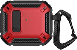 Mobigear Hoesje geschikt voor Apple AirPods 4 Hardcase Hoesje | Mobigear Armor Clip - Rood — thumbnail 1