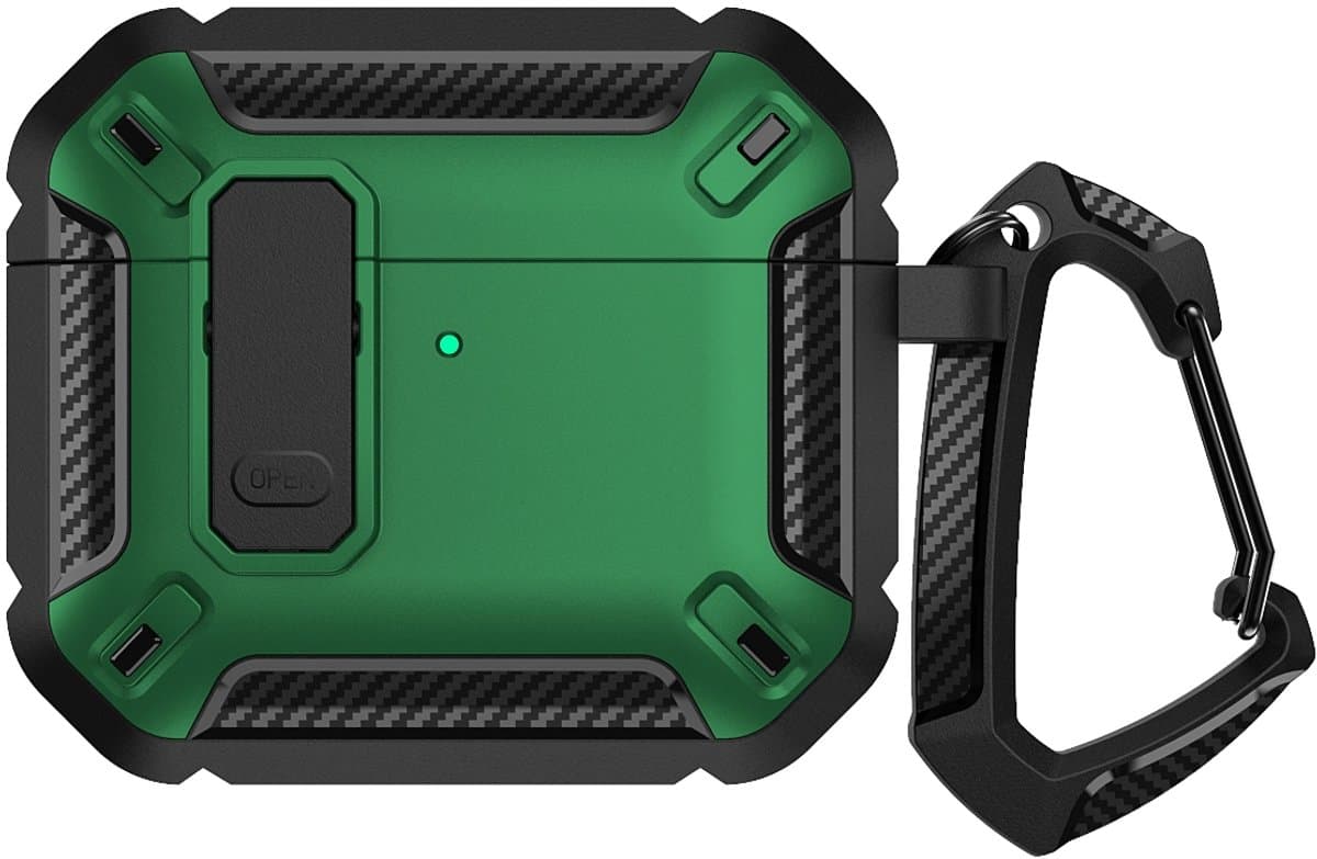 Mobigear Hoesje geschikt voor Apple AirPods 4 Hardcase Hoesje | Mobigear Armor Clip - Groen — afbeelding 1