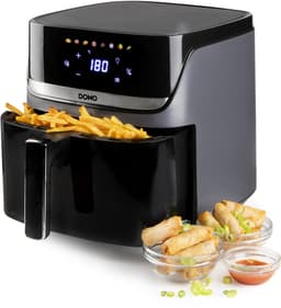 DOMO DO551FR Heteluchtfriteuse “DuoGrill” - Airfryer met Kijkvenster - Dual Heating - 8 Programma’s - 8 L - 2 kg Friet - Zwart — thumbnail 1
