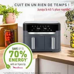 Airfryer Dubbele Mand - Heteluchtfriteuse Dubbele Airfryer - Gezinsmaaltijden Bereiden - Synchroon Koken - 11 Liter - Zwart — thumbnail 5