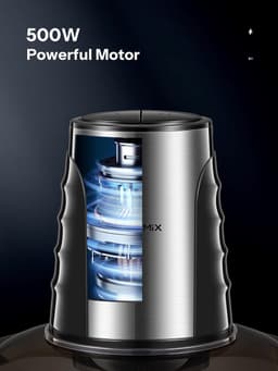 Elektrische Hakmolen - Keukenmachine Mini - Snel Ingrediënten Snijden - Twee 3L Containers - 500 Watt - Zilver — thumbnail 5