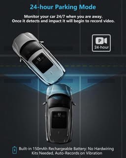 Dash Cam Auto - Autocamera Rijrecorder - Veiligheid Onderweg - Dubbele 1080P Opname - 310 Graden - Zwart — thumbnail 3