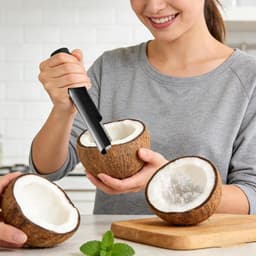 Elektrische Kokosrasp - Draadloze Handrasp - Keuken Bakken Koken - Anti-spat Roterende Kop - 24 cm - Zwart — thumbnail 3